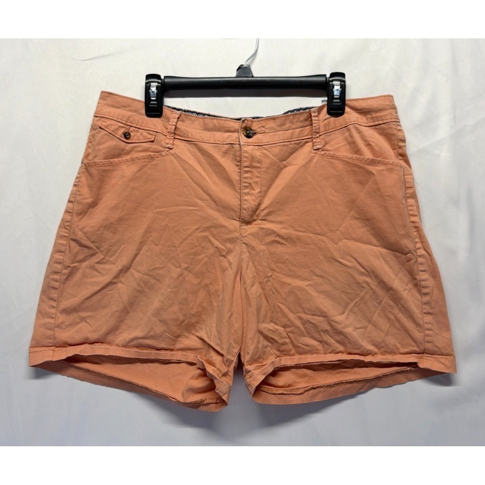 Lee Natural Fit Chino Shorts Womens 16 Medium Peach‎ Cotton Stretch Lightweight